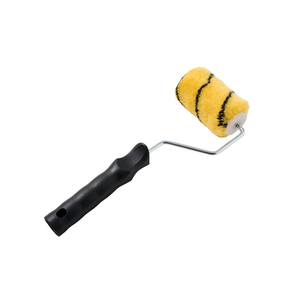 PRO Renovator ลูกกลิ้งทาสีพร้อมด้าม 4นิ้ว (ขนยาว12มม.) รุ่น GBH-RSPR-1 สีเหลือง-ดำ
