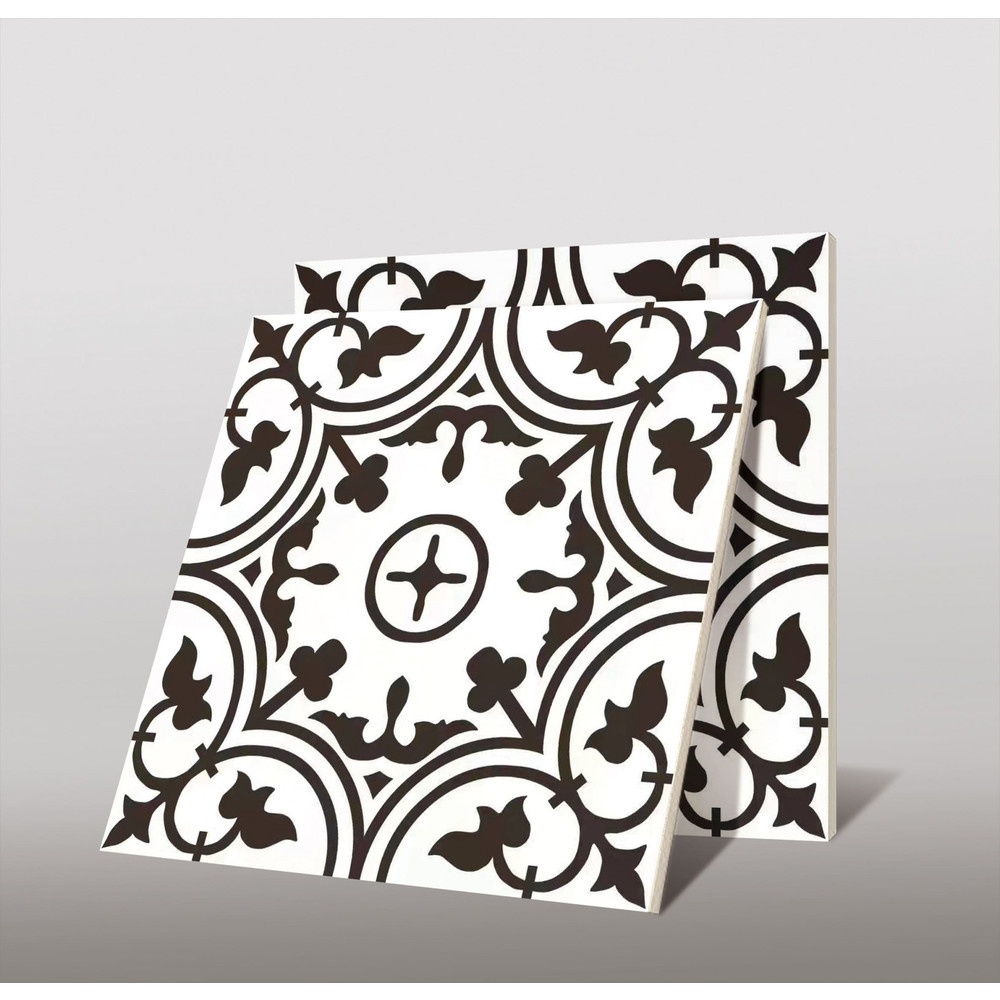 Marbella กระเบื้องเซรามิคปูพื้น 40X40 ซม. รุ่น บลูมฟลาวเวอร์ แบล๊ก JMZ40206 Gloss (12P)
