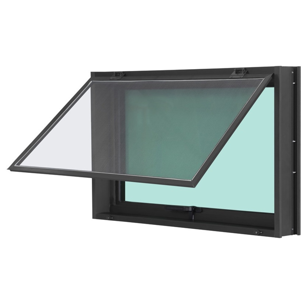 WELLINGTAN (LIKE) หน้าต่างอะลูมิเนียม บานกระทุ้ง W-AL/013 BL 80x50ซม. สีดำ พร้อมมุ้ง