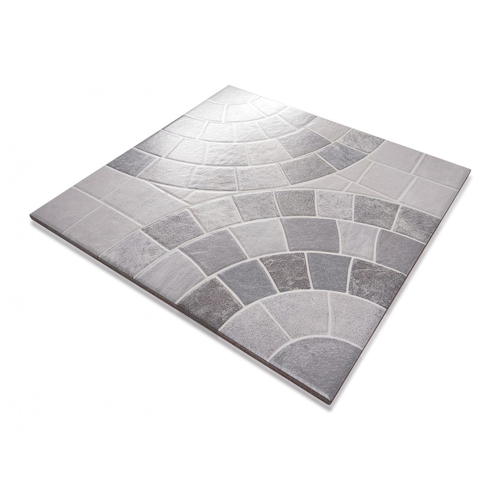 Marbella กระเบื้องเซรามิคปูพื้น 40X40 ซม. รุ่น ไซเคิล บล็อก เกรย์ AG58 Matt (12P)