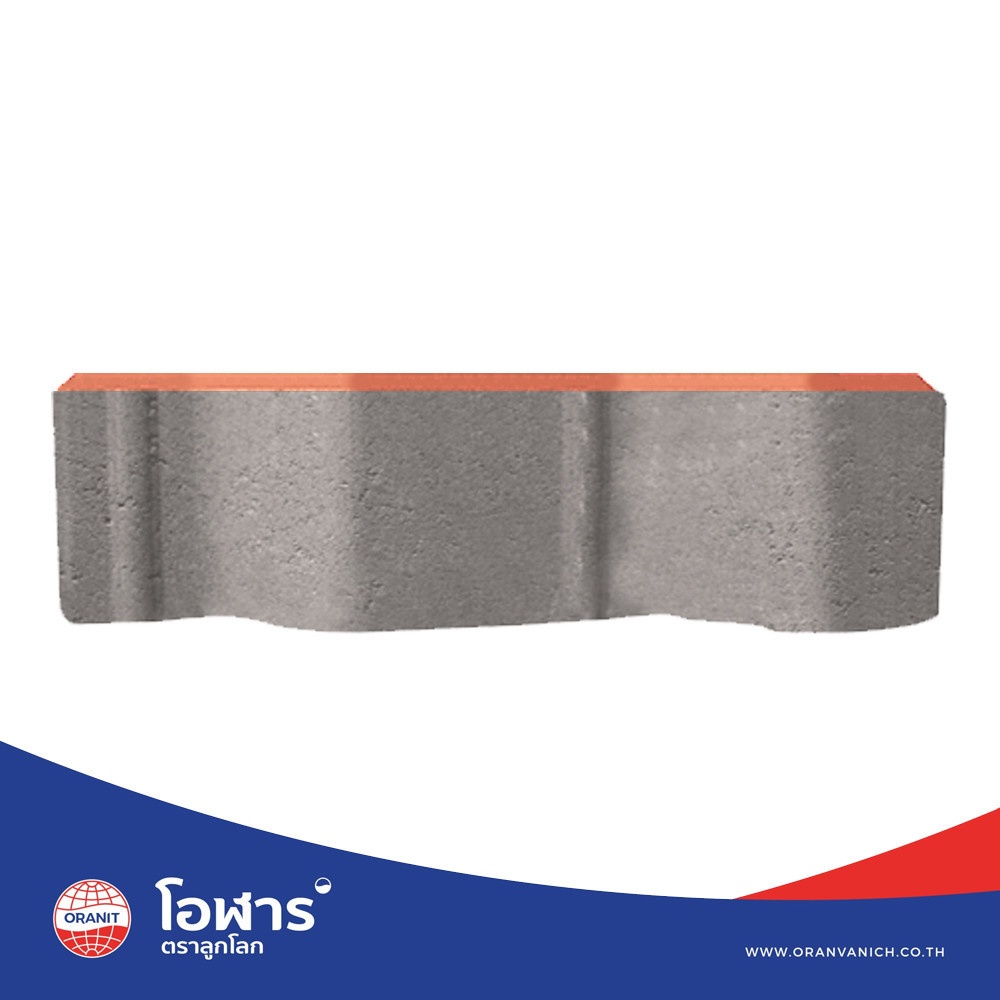 โอฬาร บล็อกปูถนน รุ่น ศิลาหยัก 6x12.8x24.2ซม. สีอิฐ