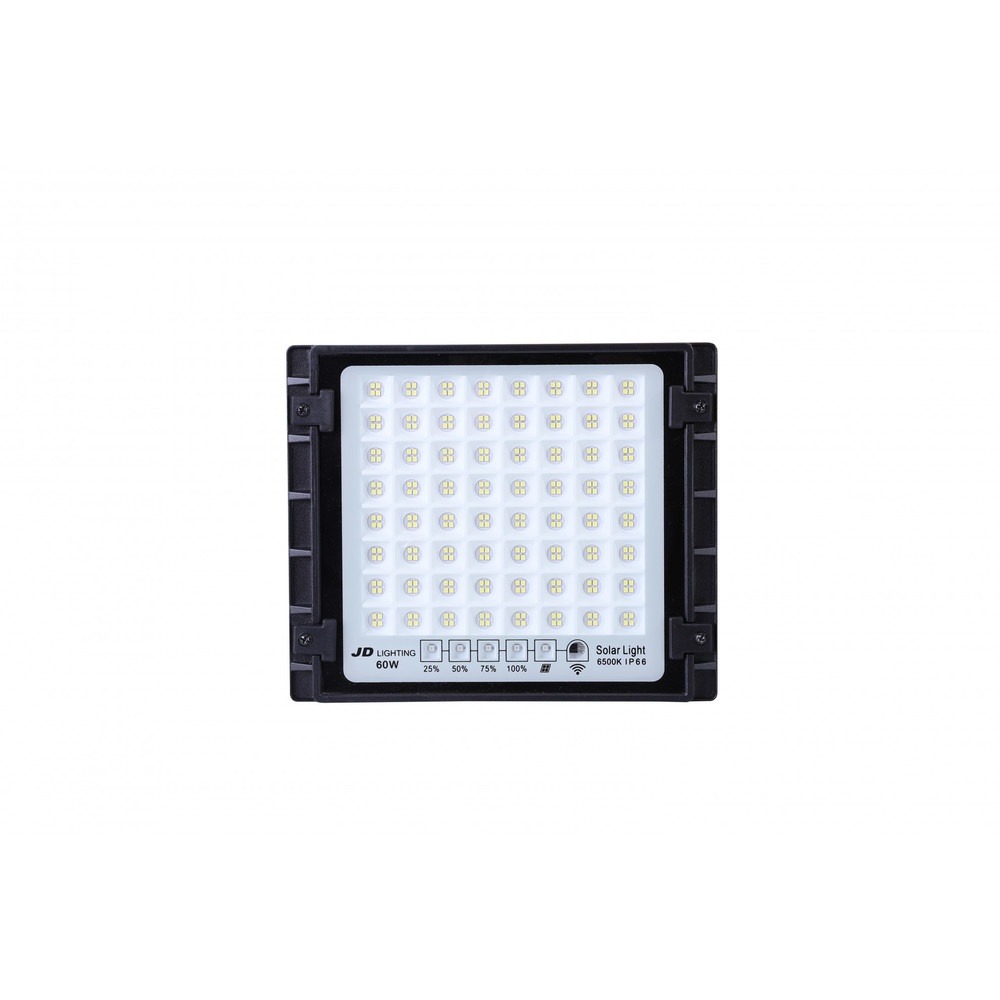 JD โคมไฟสปอร์ตไลท์โซลาร์เซลล์ 60W พร้อมรีโมท รุ่นJTGD-8860D +รีโมท IP65 แสงเดย์ไลท์