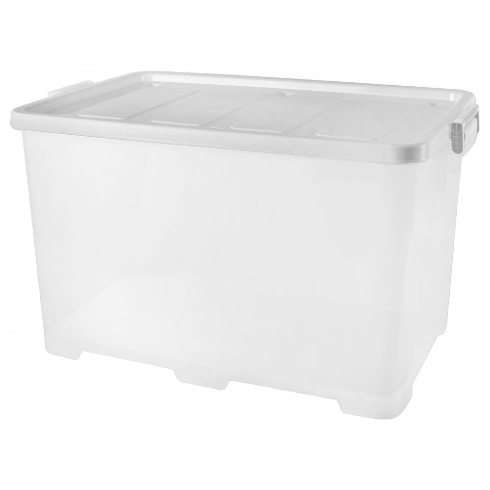 JCJ กล่องสี่เหลี่ยมมีล้อ 100 ลิตร รุ่น 5119 ขนาด 47.3x72.9x42.8 ซม. สีใส