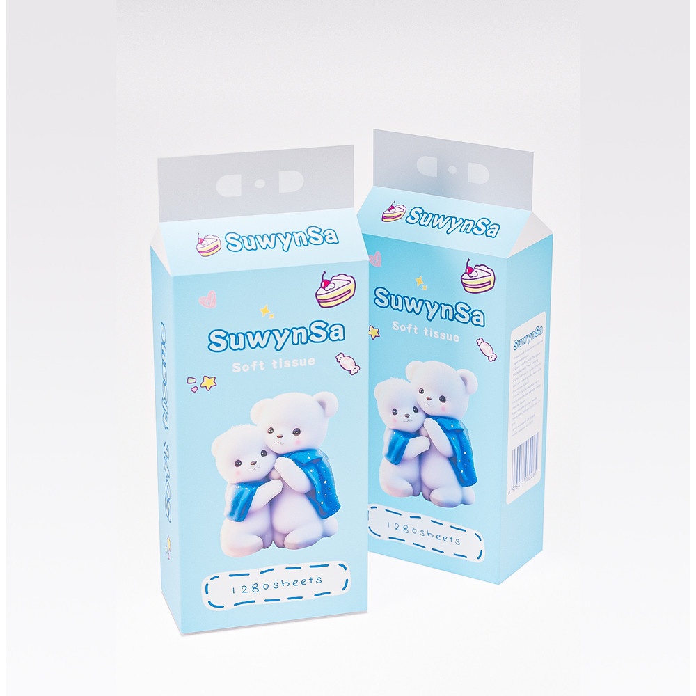 SUWYNSA กระดาษทิชชู่แบบดึงแขวนได้หนา 4 ชั้น PRO-T4 ขนาด 15.5cm x 17.5cm x 1280 แผ่น