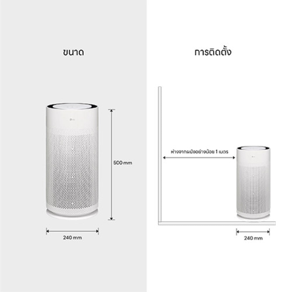 LG เครื่องฟอกอากาศ PuriCare AeroHit รุ่น AS35GGW10 สีขาว