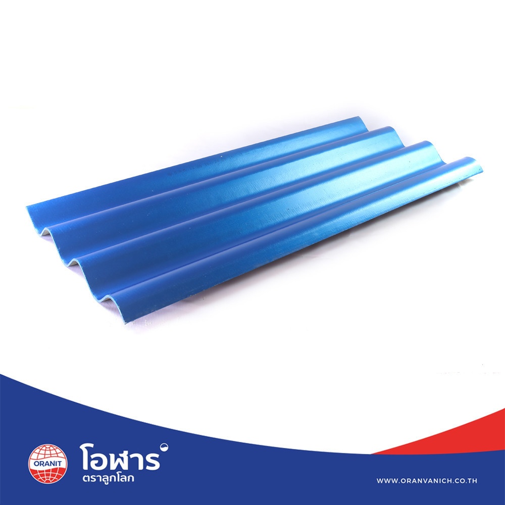 โอฬาร กระเบื้องหลังคา 3ลอน 0.5x50x150 ซม. สีประกายสมุทร