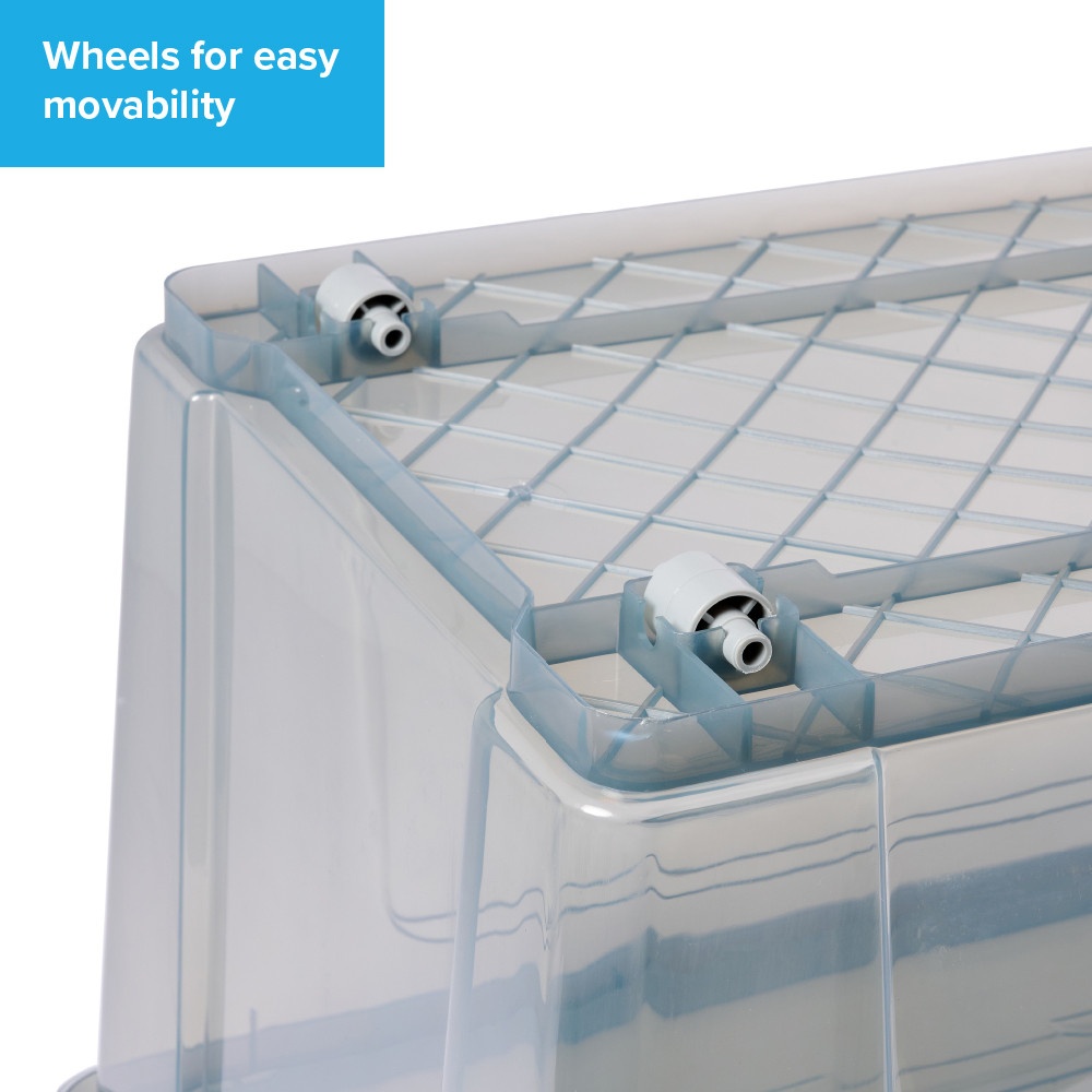 INABOX กล่องเก็บของอเนกประสงค์ 80L มีล้อ รุ่น Eday-N80674BK ขนาด 46x65x35.6 cm. สีใส