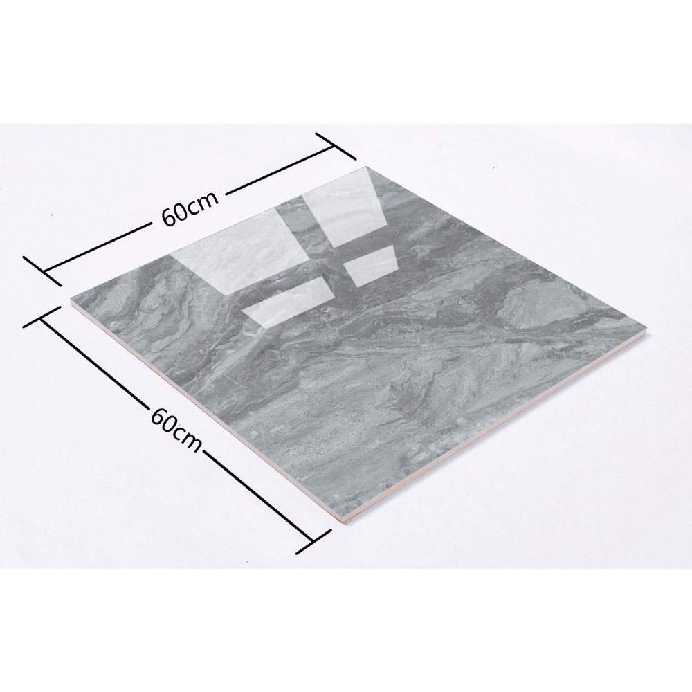 Marbella กระเบื้องเซรามิคปูพื้น 60x60 ซม. สกายไลน์ - เกรย์ HJ2126 Gloss (4P) Random