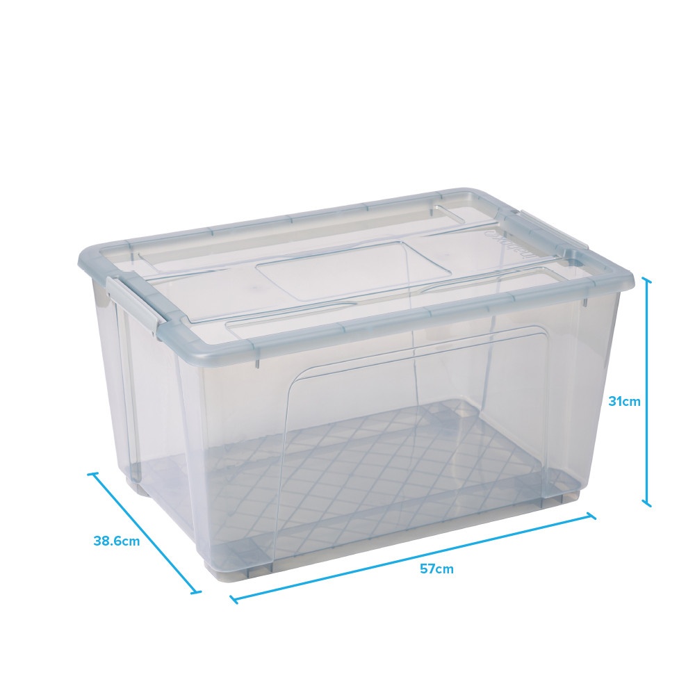 INABOX กล่องเก็บของอเนกประสงค์ 52L มีล้อ รุ่น Eday-N80650BK ขนาด 38.6x57x31 cm. สีใส