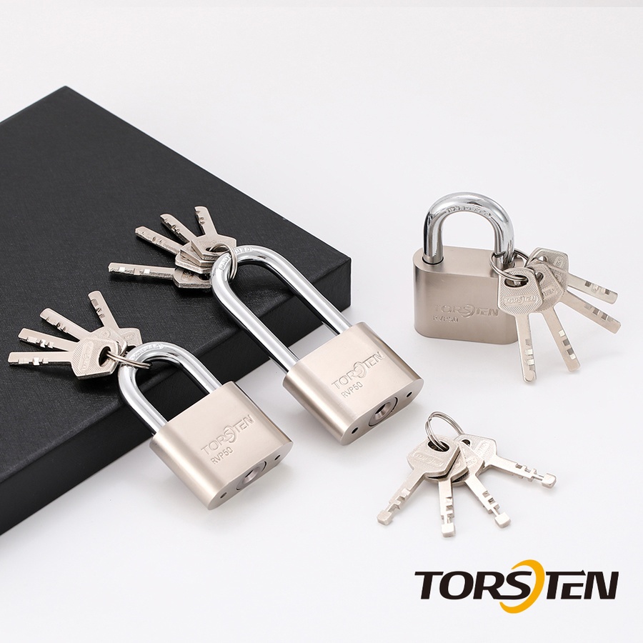 TORSTEN ชุดกุญแจคล้องเหล็กระบบลูกปืน 3ชิ้น (ไส้ทองเหลือง) 50มม รุ่น RVP-350SL.BR.3