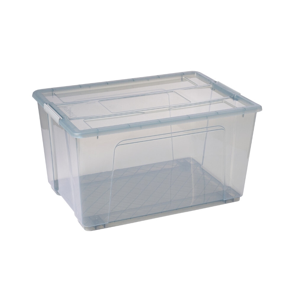 INABOX กล่องเก็บของอเนกประสงค์ 80L มีล้อ รุ่น Eday-N80674BK ขนาด 46x65x35.6 cm. สีใส