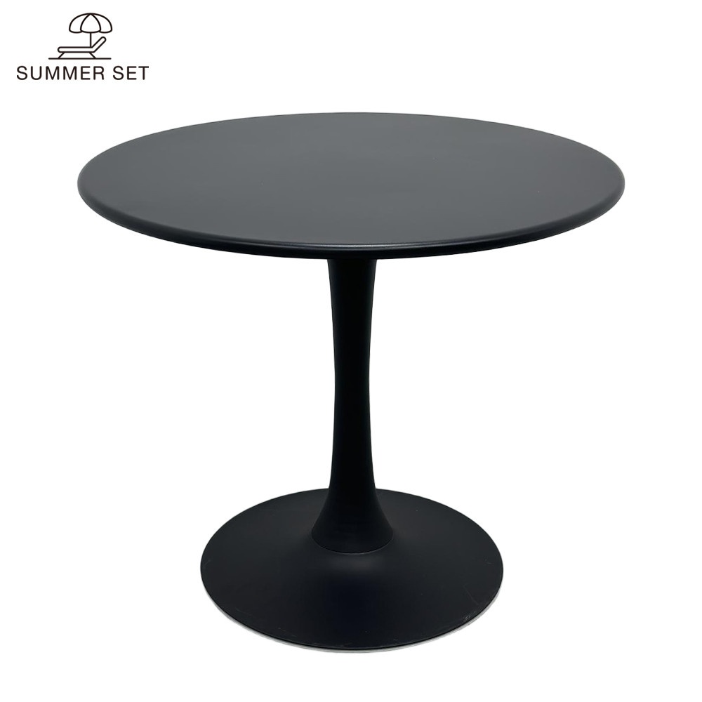 SUMMER SET โต๊ะสนามทรงกลมเหล็ก รุ่น PISA-B ขนาด 70x70x75 ซม. สีดำ