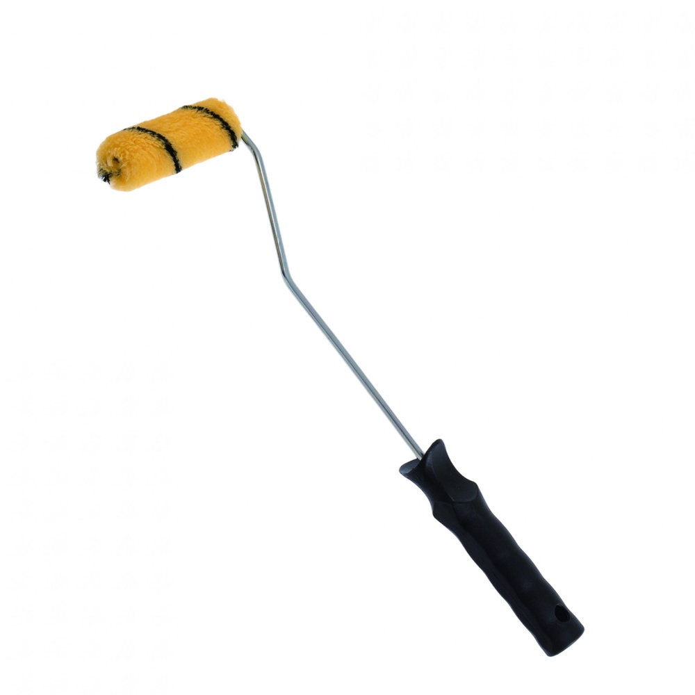 HUMMER ลูกกลิ้งทาสี 4นิ้ว Mini รุ่น GBH-MSPL-3 ขนสีเหลือง-ดำ ด้ามยาว 16”