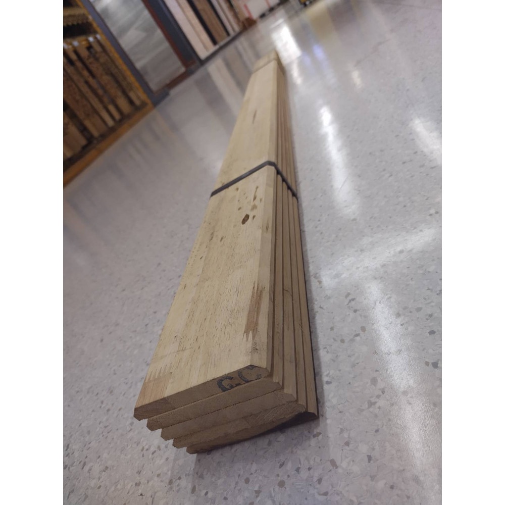 GREAT WOOD ฝ้าระแนงไม้ ไม้ยางพาราจ๊อยส์ BC (1x5) 1/2"x4"x150ซม.