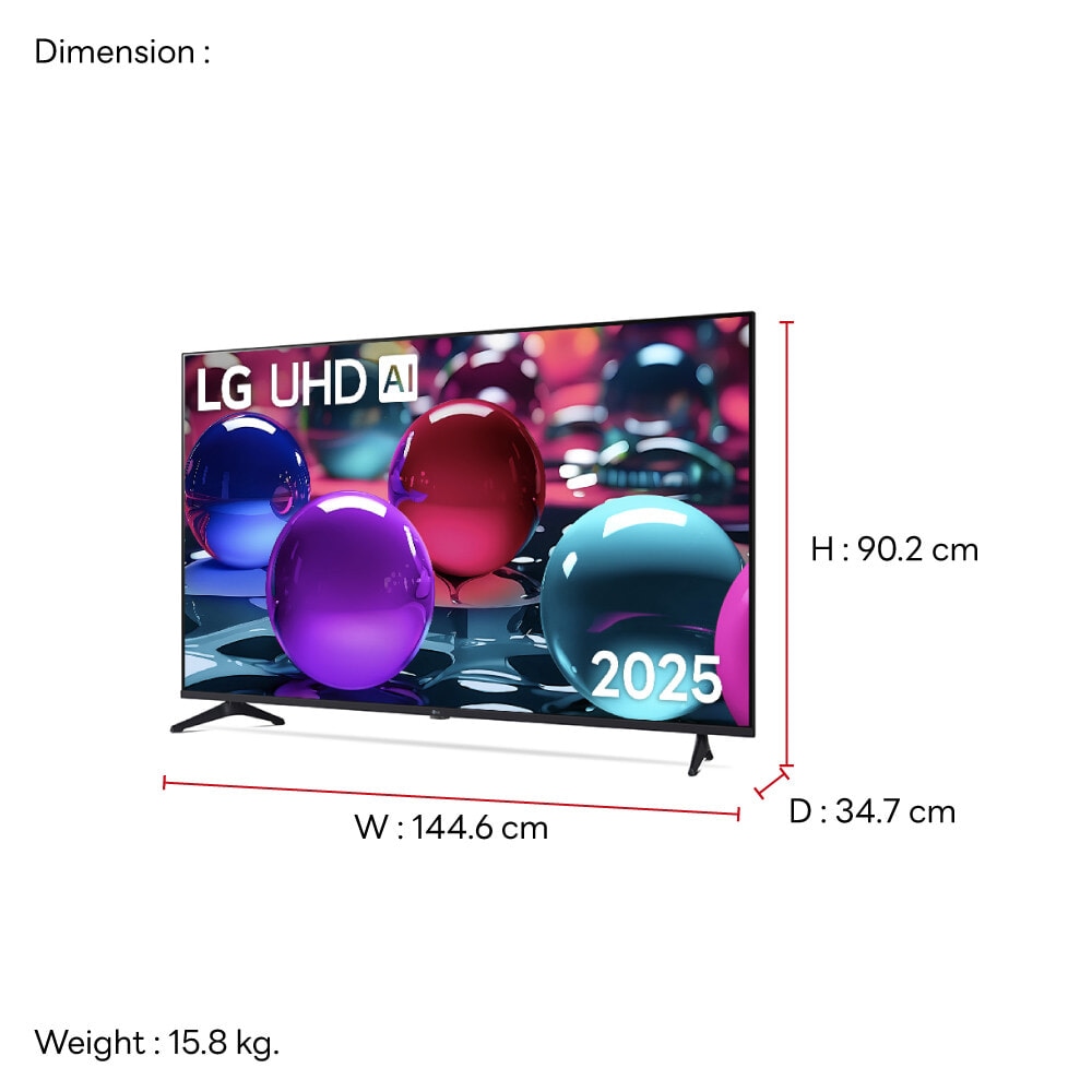 LG โทรทัศน์ 4K Smart TV UHD ขนาด 65 นิ้ว รุ่น 65UA7350PSB.ATMQ สีดำ