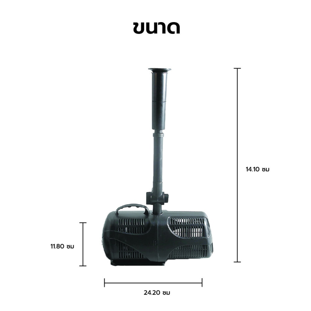 BOYU ปั๊มน้ำตู้/บ่อปลาพร้อมชุดหัวน้ำพุ รุ่นSPA-3000C ขนาด68W Qmax3000L/H Hmax3.5เมตร สีดำ
