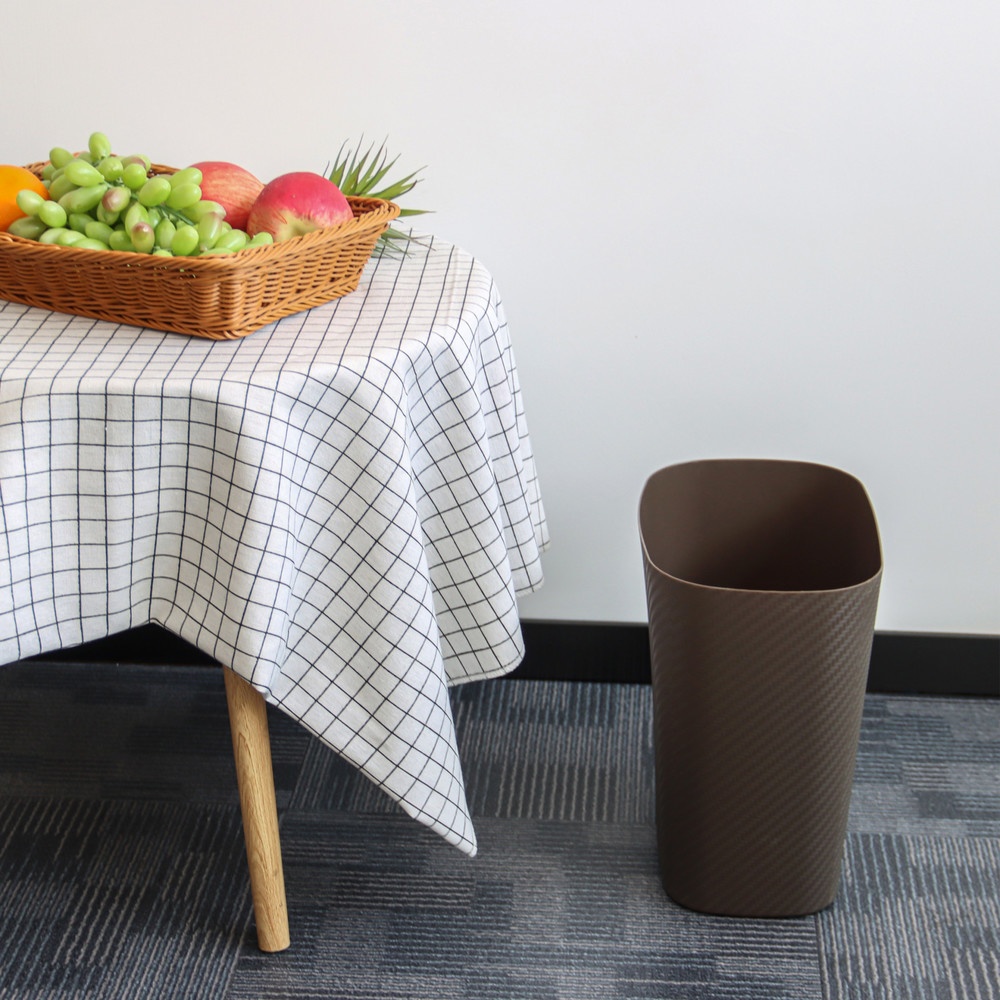 ICLEAN ถังขยะไม่มีฝาทรงเหลี่ยม 11L. KURVE TG51714BR ขนาด 18x28.5x30cm. สีน้ำตาล