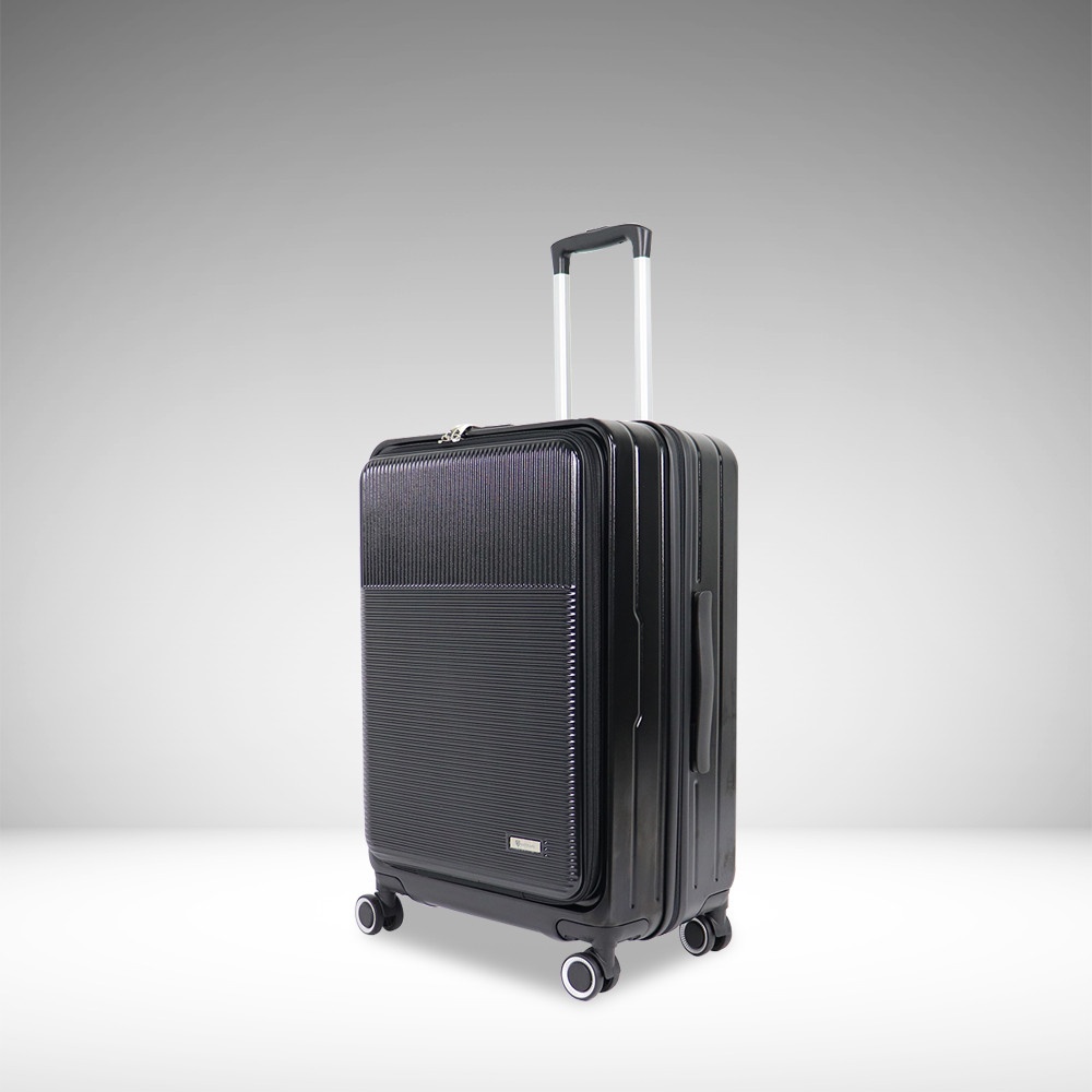 WETZLARS กระเป๋าเดินทาง ขนาด 24 นิ้ว พร้อมช่องใส่ของด้านหน้า รุ่น Spring-01 ขนาด 25x42x60 ซม. สีดำ