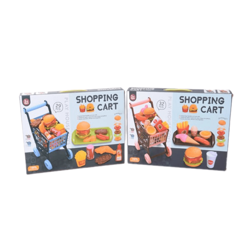 TOYS ของเล่นชุดรถเข็นพร้อมอาหารฟาสต์ฟูด(48ชิ้น)#1068-5ขนาด 40x5.5x28 ซม.