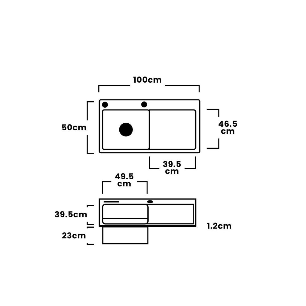 DYNAHOME อ่างล้างจาน 1 หลุมมีที่พัก DH-1050-SBDT