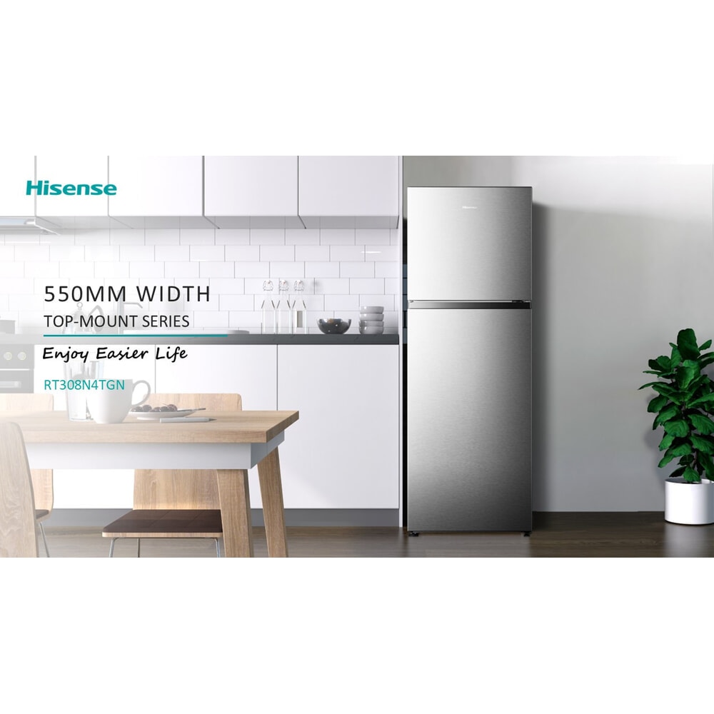 Hisense ตู้เย็น2ประตู 9.0 คิว รุ่น RT308N4TGN สีเทา