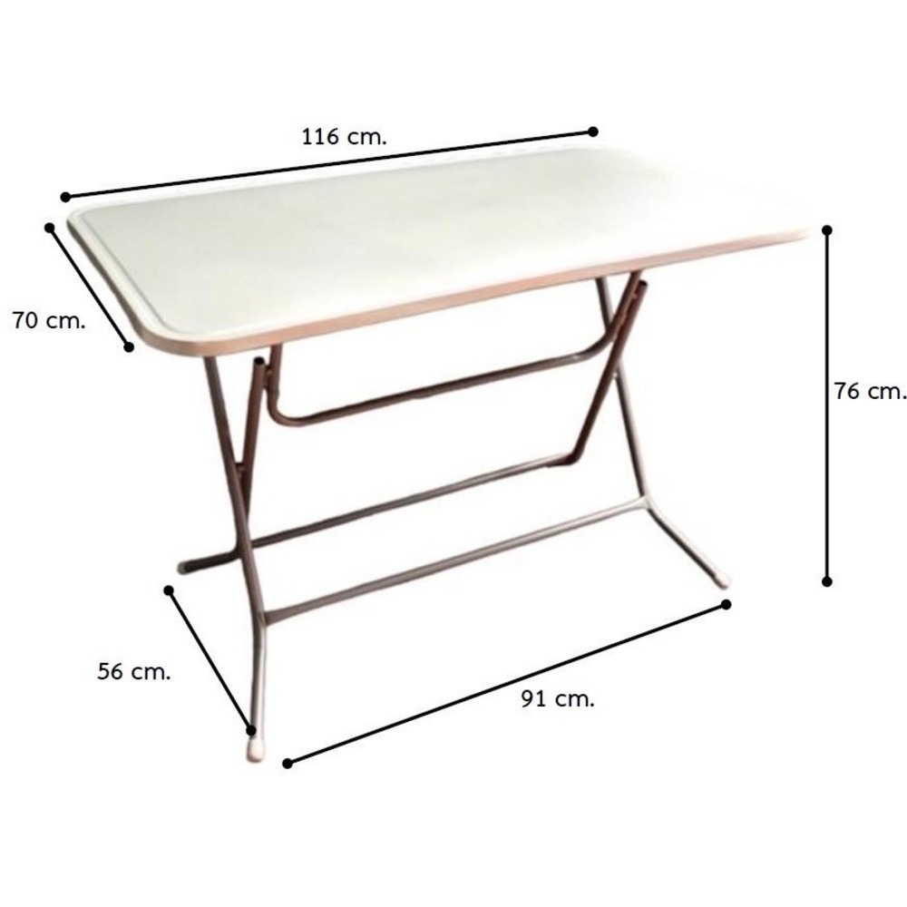 DELICATO โต๊ะพับเหล็ก 4ฟุต ขนาด116x70x76ซม.สีบรอนซ์เงิน