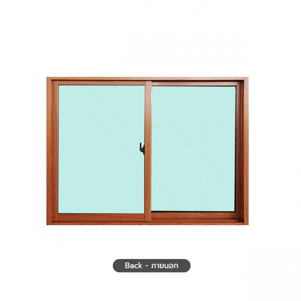 WELLINGTAN หน้าต่างอลูมิเนียมบานเลื่อน N-AWG1511-2P 150x110CM สีไม้ พร้อมมุ้ง