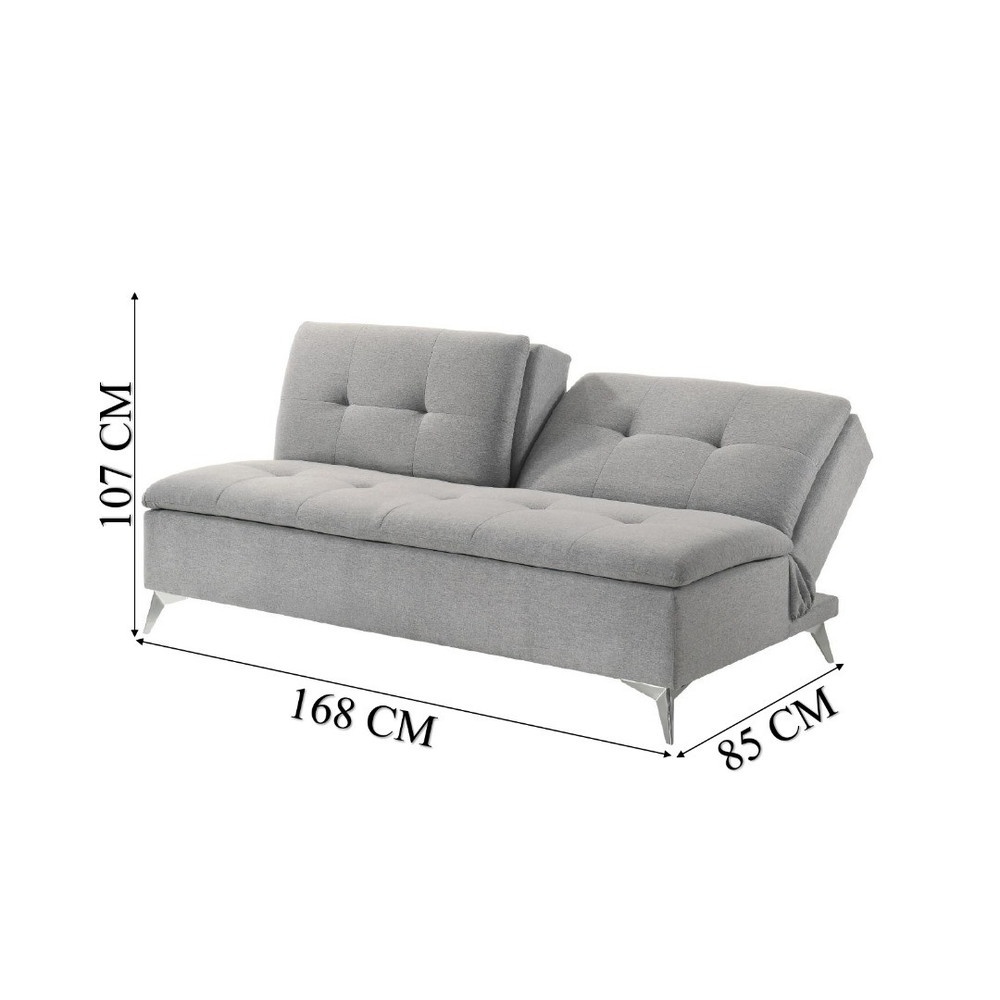 DIVANO โซฟาผ้าปรับนอน รุ่น FOSSTA ขนาด 168x85x107 ซม. สีเทา