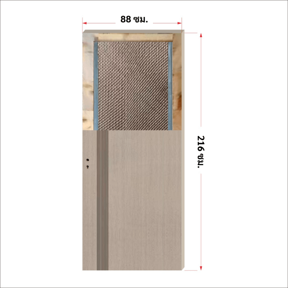 HOLZTUR ชุดประตูปิดผิวเมลามีนพร้อมวงกบ รุ่น GS-SS31 ขนาด 88x216ซม.