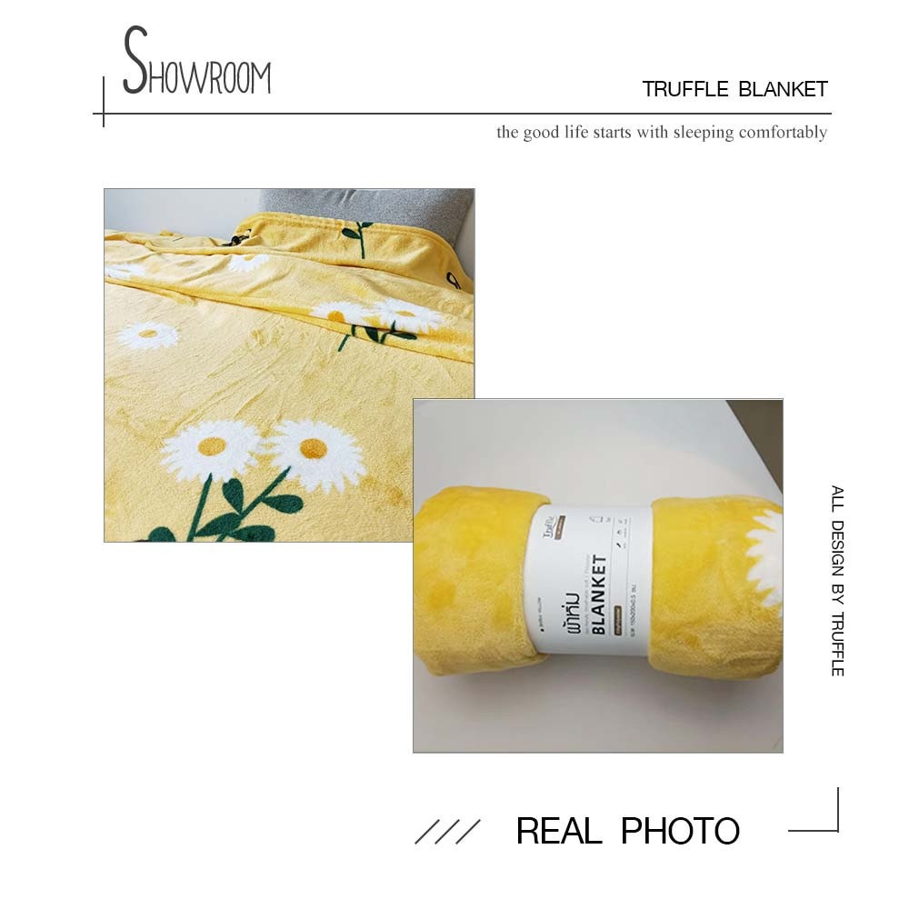 TRUFFLE ผ้าห่ม รุ่น LAMAE-01 ขนาด150x200x0.5 ซม. สีเหลือง