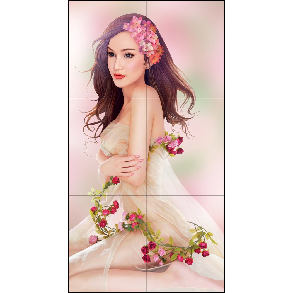 ARTE กระเบื้องผนังภาพชุด 8x10 นิ้ว เลดี้พิงค์ (6P/SET)