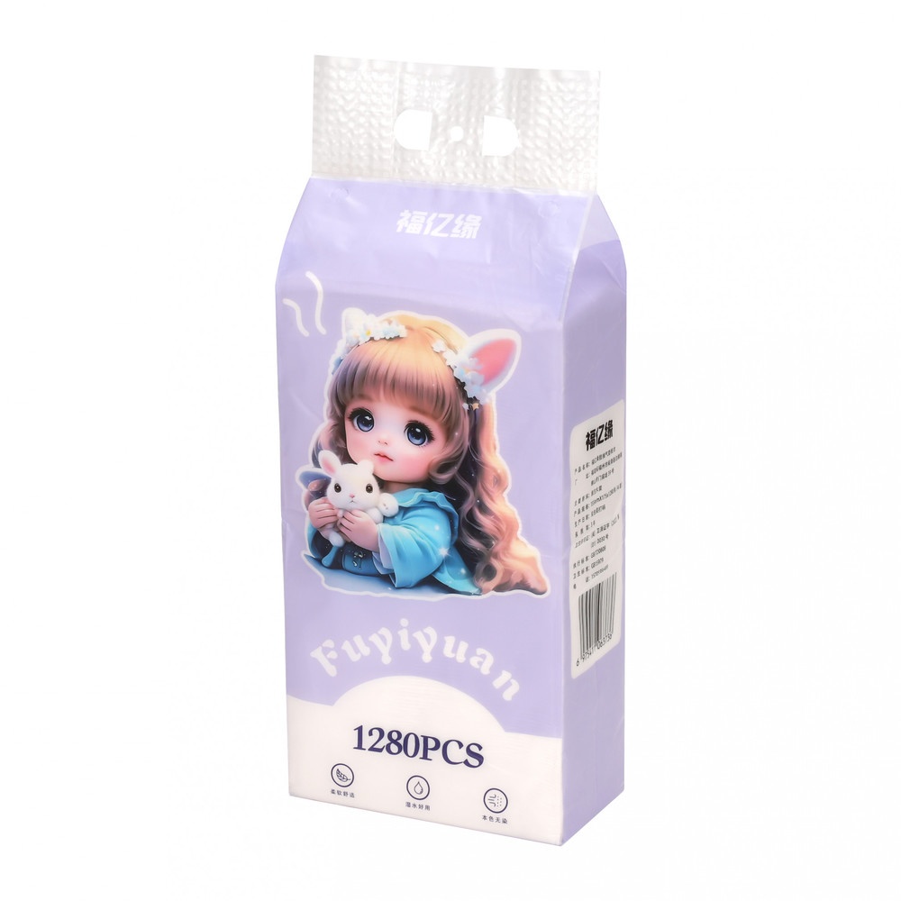 FUYIYUAN กระดาษทิชชู่แบบดึงแขวนได้หนา 4 ชั้น PRO-T6 ขนาด 15.5cm x 17.5cm x 1280 แผ่น