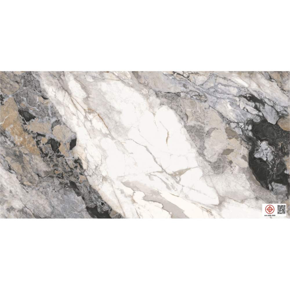 La Arezza กระเบื้องพอร์ซเลน 75X150 ซม. รุ่น Luxura elite marble (TMA715906L) High-glossy Random (2pcs /box 2.25 sqm)