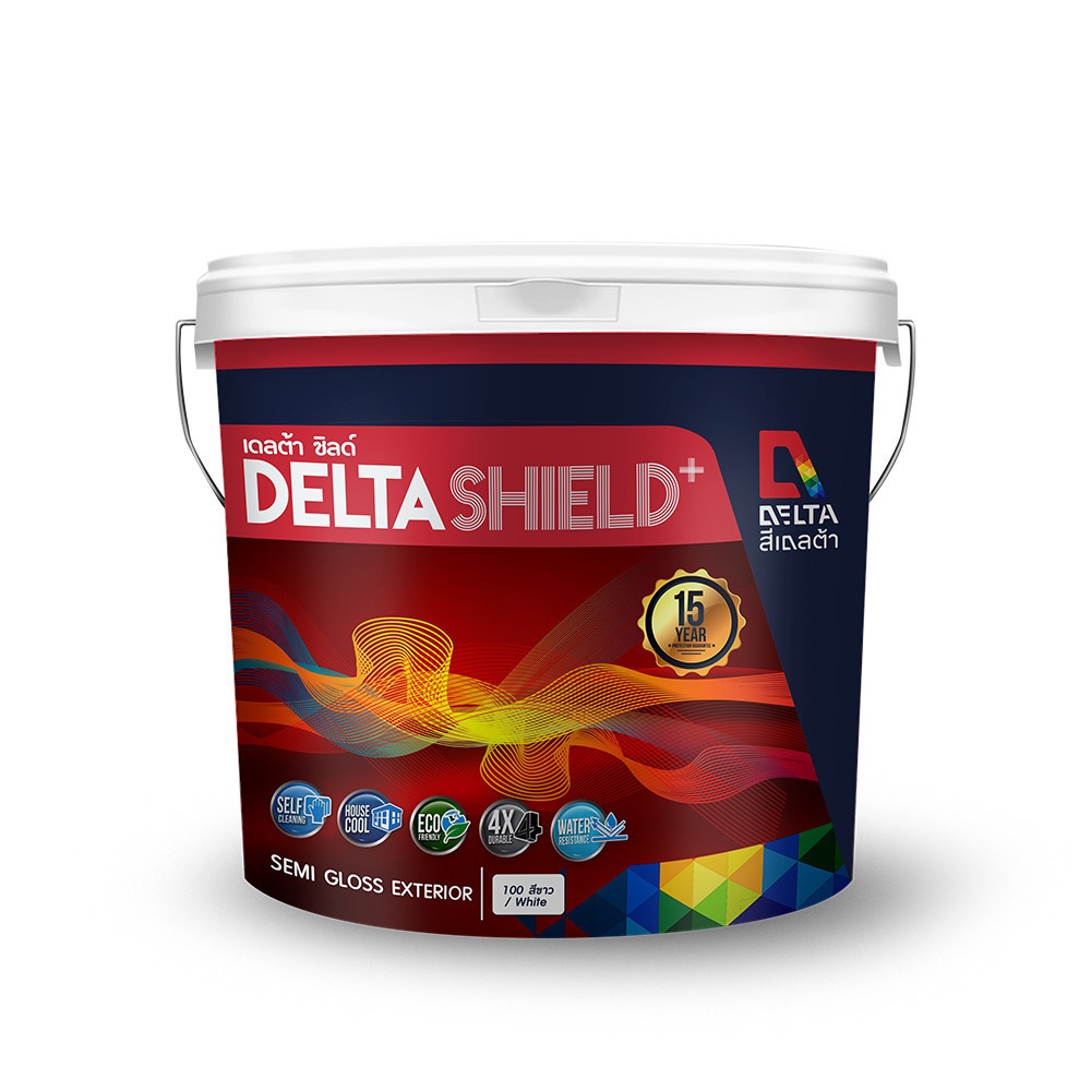 Delta สีน้ำอะครีลิค เดลต้าชิลด์พลัส ทาภายนอก กึ่งเงา เบส D 3.6 ลิตร