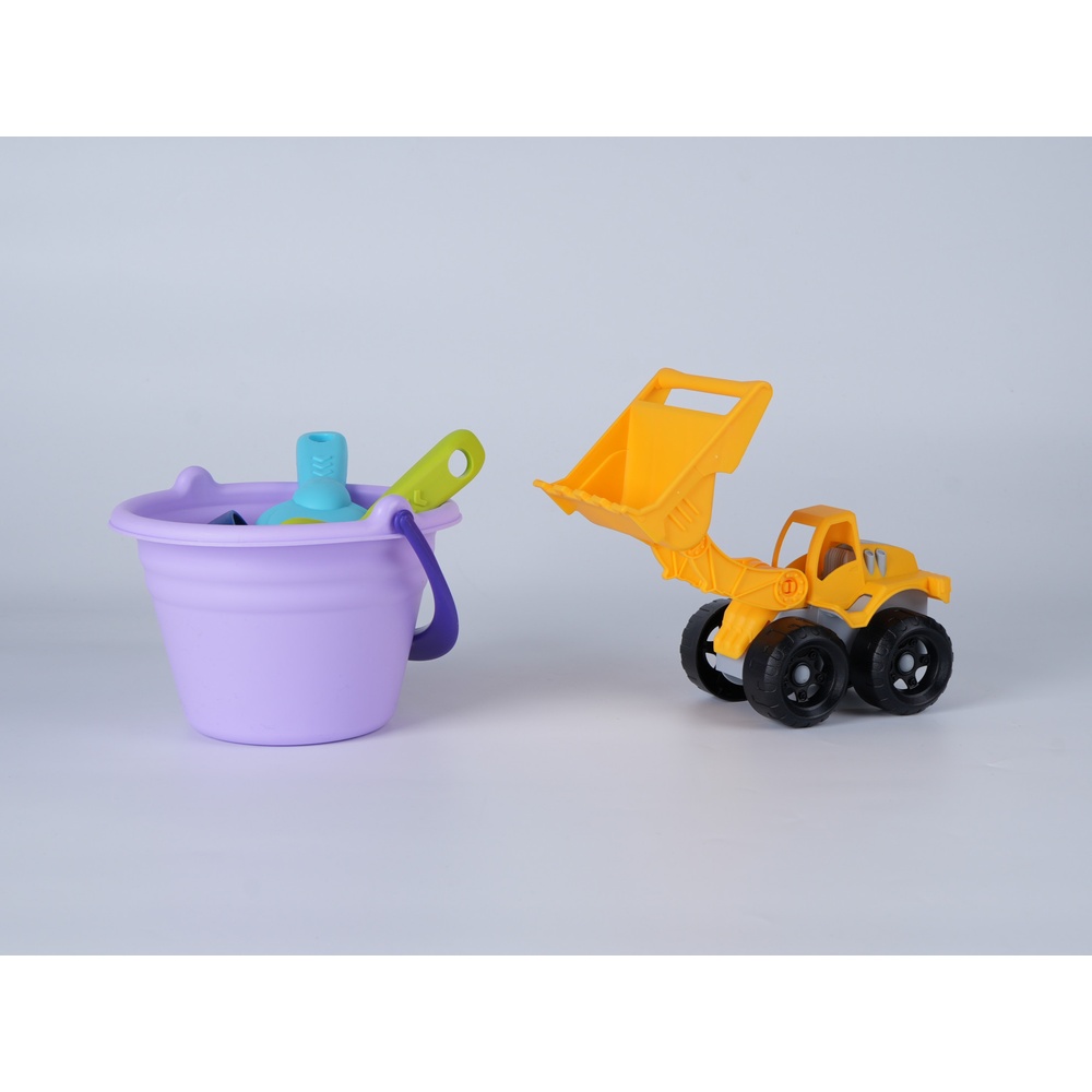 TOYS ของเล่นชุดรถแบคโฮชายหาดและอุปกรณ์ 7 ชิ้น รุ่น HG-1229 ขนาด 18x17x22 ซม. คละสี