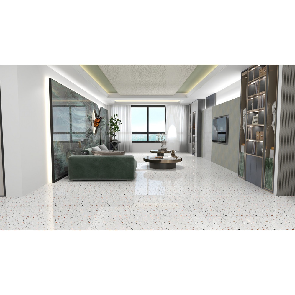 Marbella กระเบื้องเซรามิคปูพื้น 40X40 ซม. รุ่น แรนดอมสโตร์น คัลเลอร์ฟูล JMZ40205 Gloss (12P)