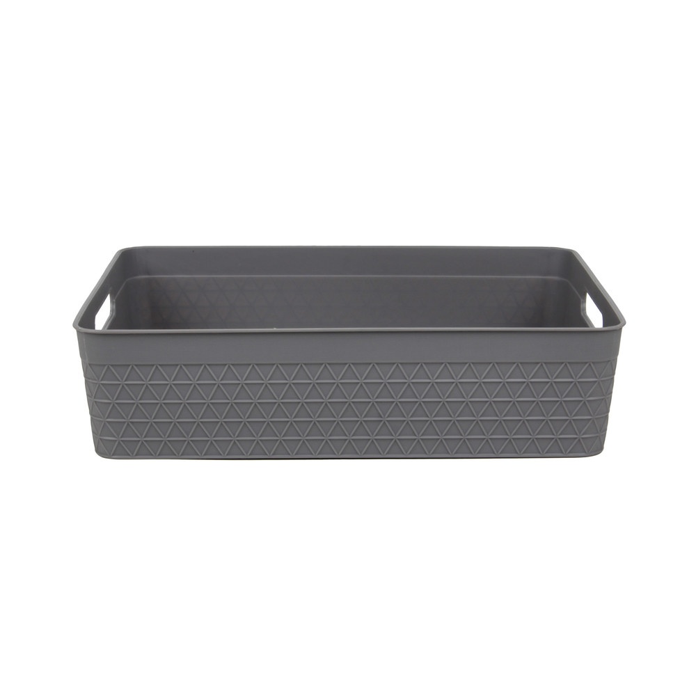 GOME ตะกร้าอเนกประสงค์ทรงเหลี่ยม รุ่น Waffle TG54161 ขนาด 25.5x32.5x8 ซม.(A4) สีเทา