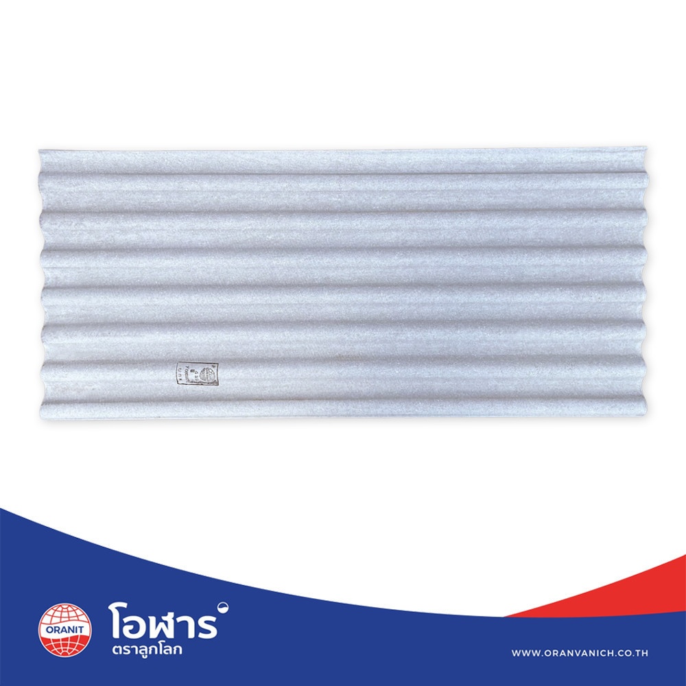 โอฬาร กระเบื้องหลังคาลอนเล็ก 0.4x54x120 ซม. สีขาว