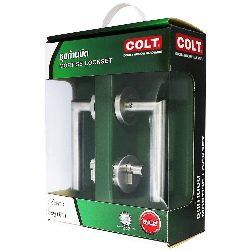 COLT ชุดมือจับก้านโยกห้องทั่วไป ระบบมอร์ทิสล็อกสเตนเลส-304 รุ่น S02-103SB+WEN1(ET)-K01 45x85 SS(R+L) สีสเตนเลส