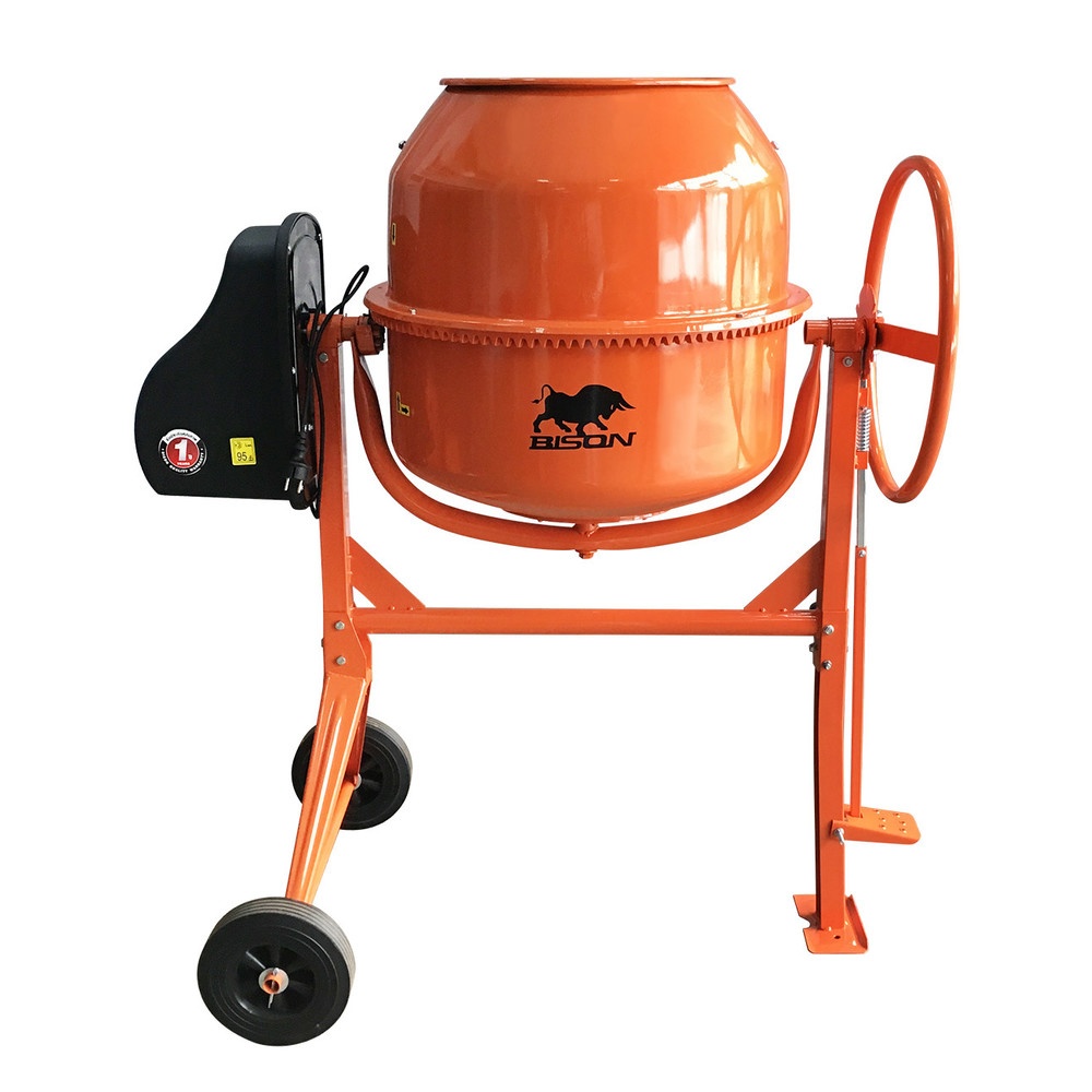 BISON เครื่องโม่ผสมปูน ขนาด 180ลิตร (800วัตต์) รุ่น CMS-180-N สีส้ม