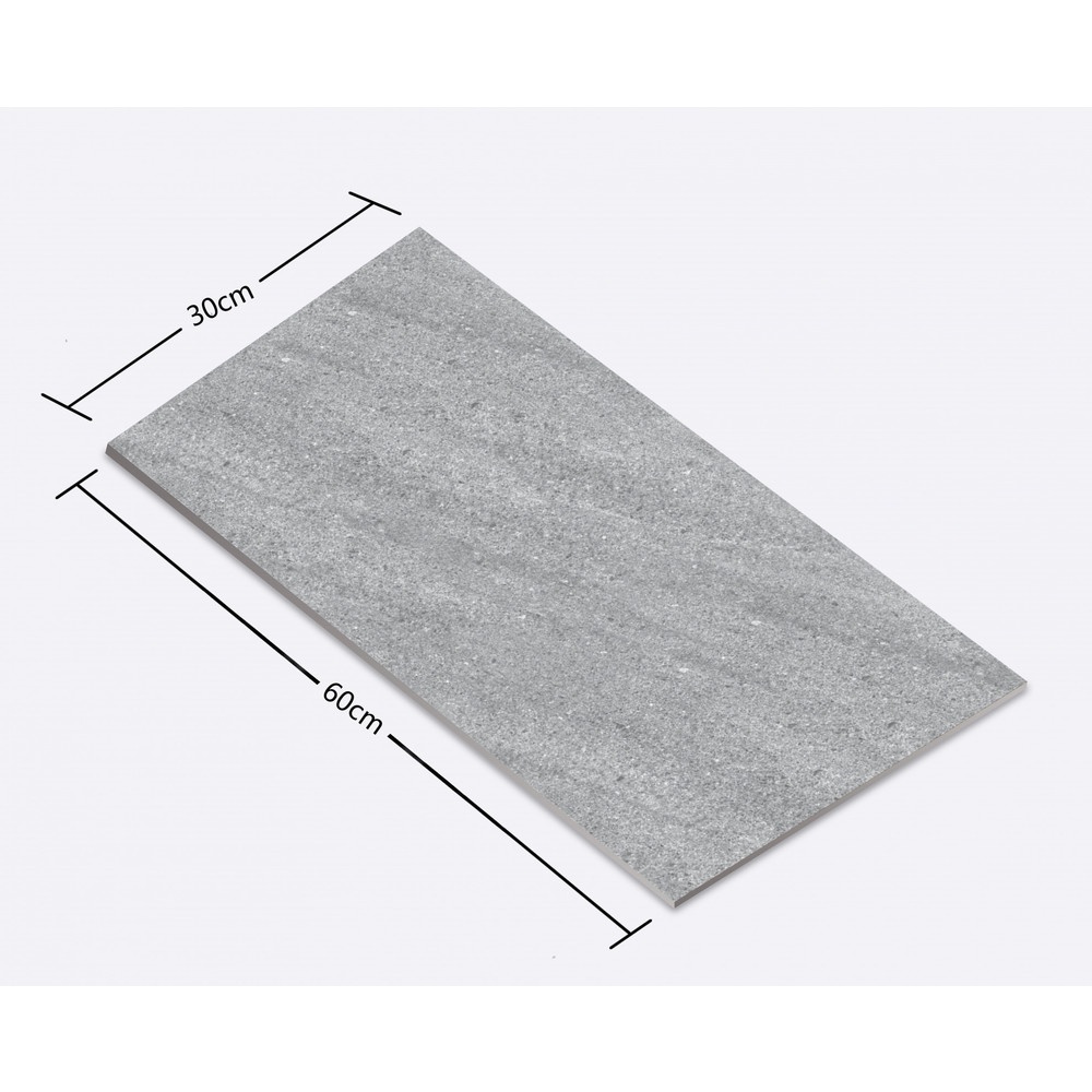 Marbella กระเบื้องเซรามิคปูพื้นผนัง 30x60 ซม. รุ่น หินเทาสว่าง LM8905 Matt (8P)