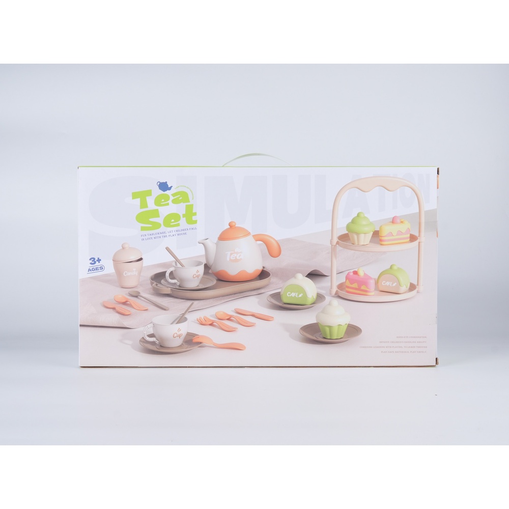 TOYS ของเล่นชุดน้ำชา ขนมและอุปกรณ์(24ชิ้น) รุ่น 86-23 ขนาด 52.5x11x29 ซม. คละสี