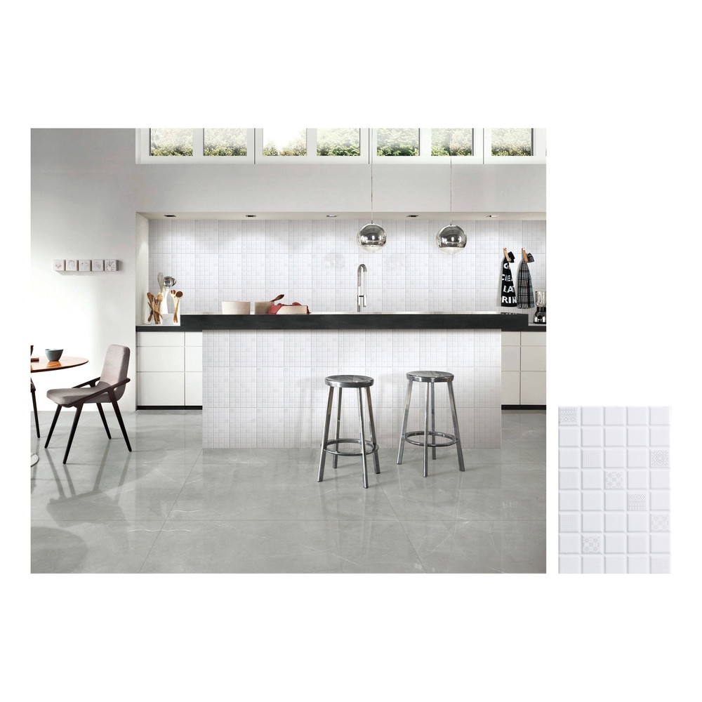 Marbella กระเบื้องเซรามิคปูผนัง 20X30 ซม. รุ่น ไวท์บล็อค TSJH5171 Gloss (25P)