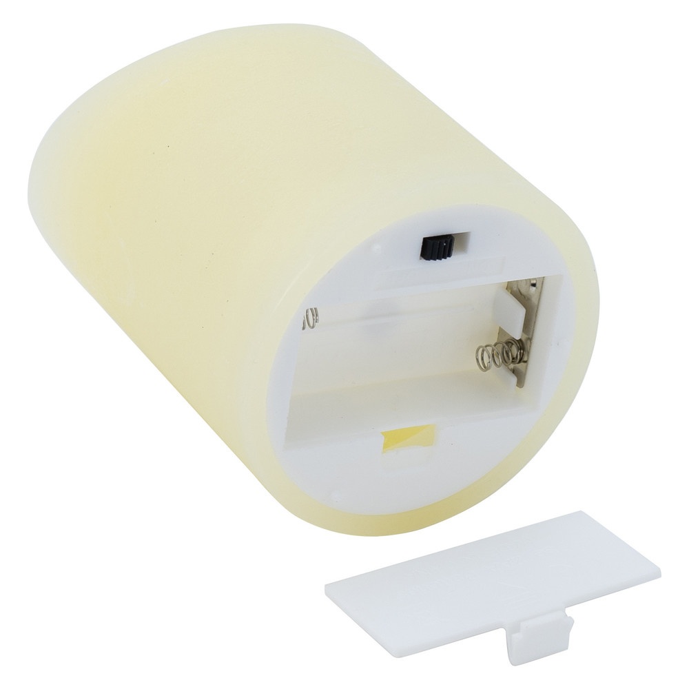 COZY เทียน LED 3ชิ้น/กล่อง รุ่น AZEL ขนาด 7.5x7.5x10ซม. / 7.5x7.5x12.5ซม./ 7.5x7.5x15ซม. สีเบจ