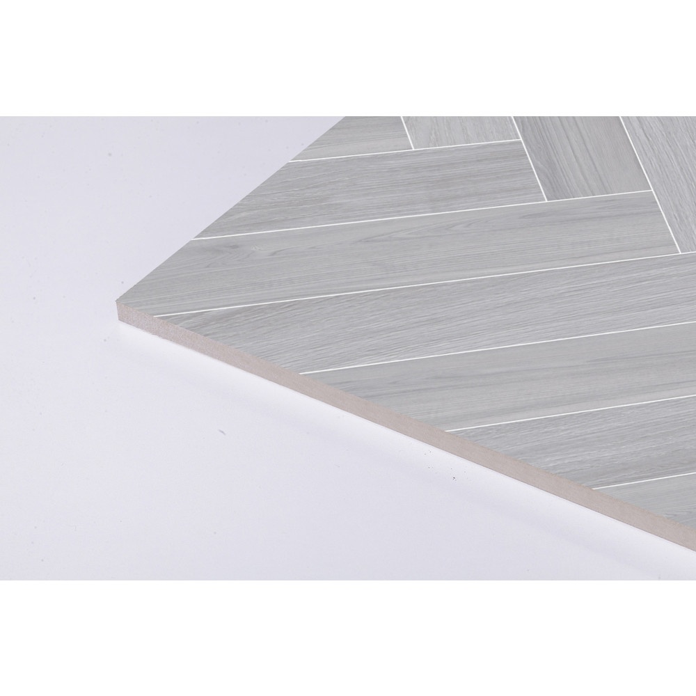 Marbella กระเบื้องพอร์ซเลน 60x60 ซม. รุ่น แฮริ่งโบน วูด เทา TSJCM304274-2306-B Gloss (4P)