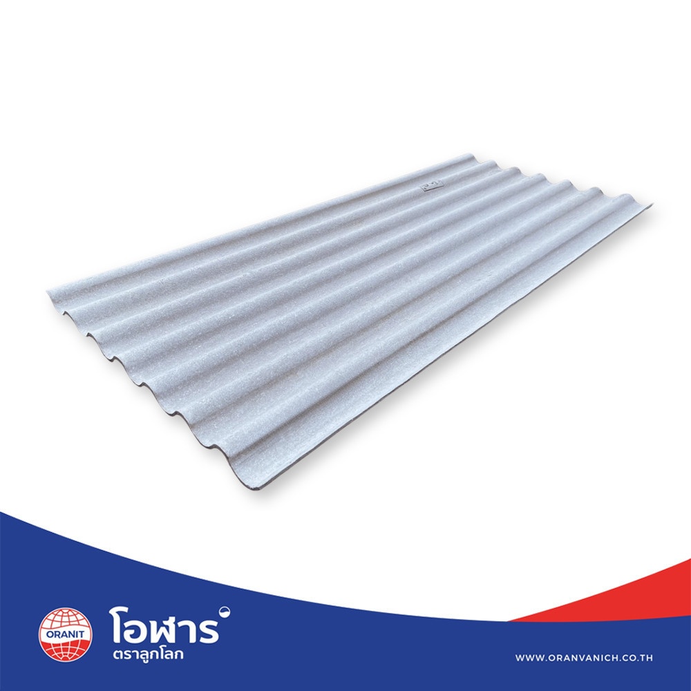 โอฬาร กระเบื้องหลังคาลอนเล็ก 0.4x54x120 ซม. สีขาว