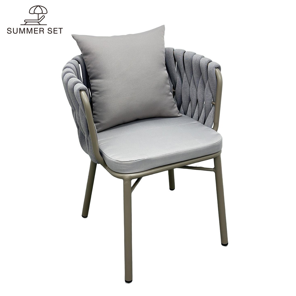 SUMMER SET เก้าอี้ outdoor อลูมิเนียม รุ่น BOLZANO-LG ขนาด 62x60x75 ซม. สีเทาอ่อน