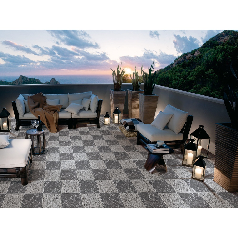Marbella กระเบื้องเซรามิคปูพื้น 40X40 ซม. รุ่น หมากรุก ZYG01 (Matt) (12P)