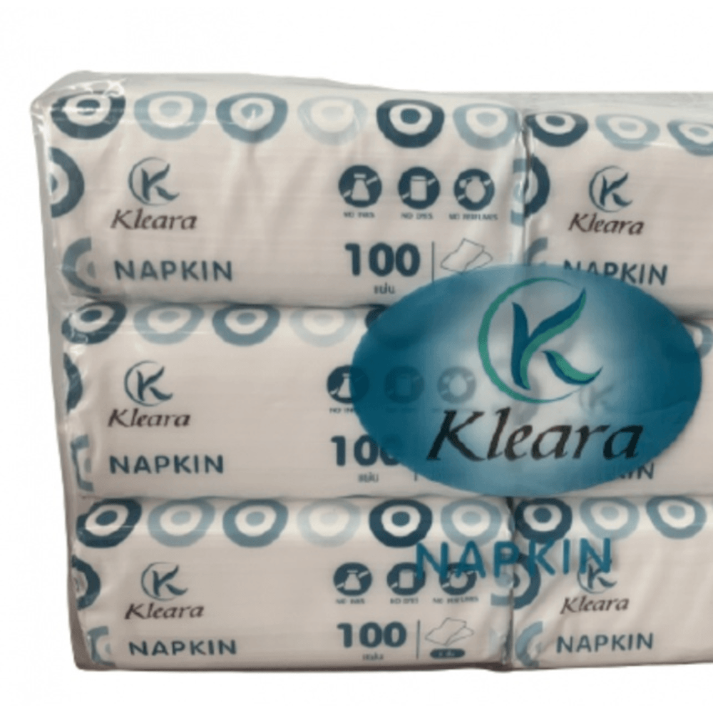 KLEARA กระดาษเช็ดปาก หนา 2 ชั้น 100 แผ่น (6 ห่อ/แพ็ค)