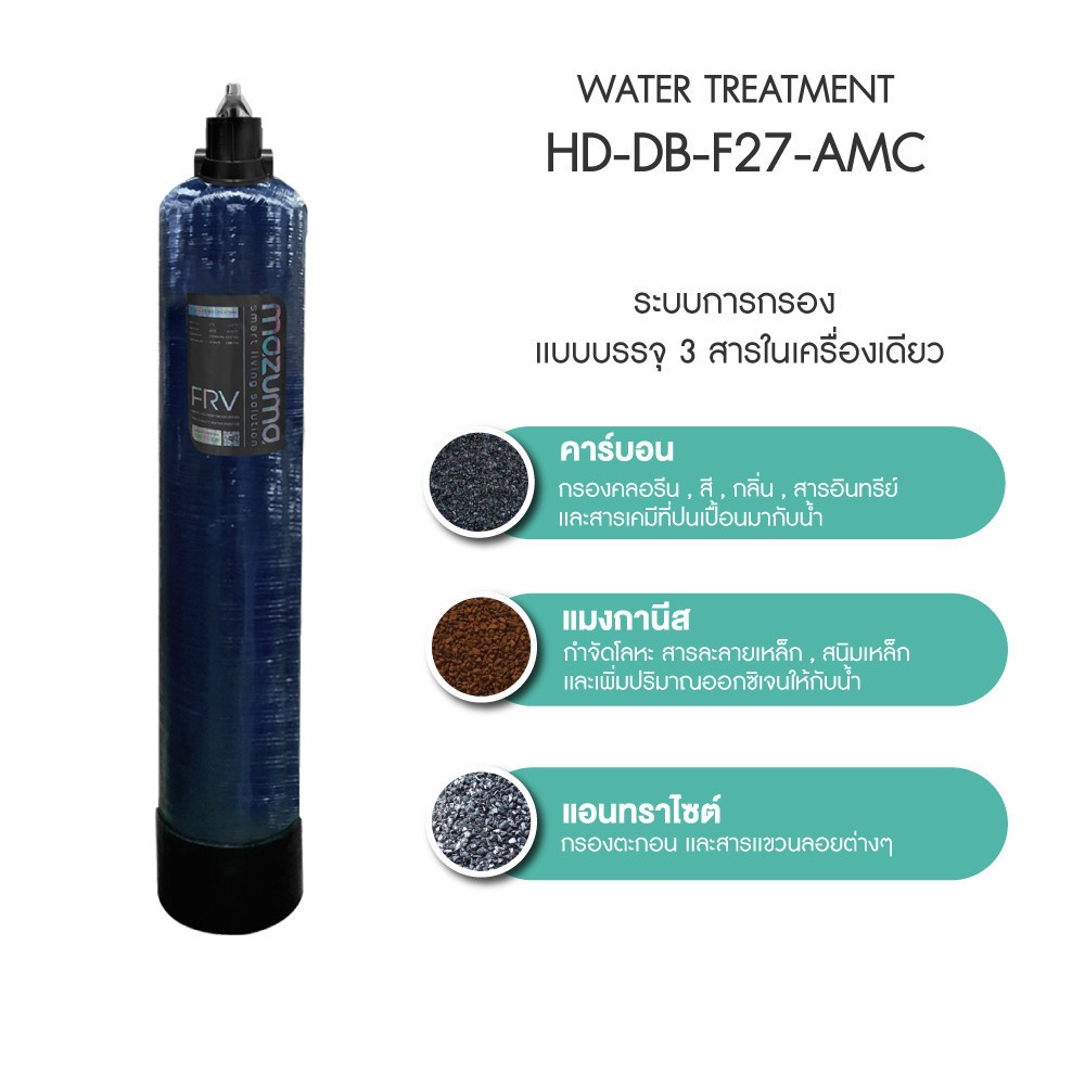 MAZUMA เครื่องกรองน้ำใช้ HD-DB-F27 AMC สีน้ำเงิน